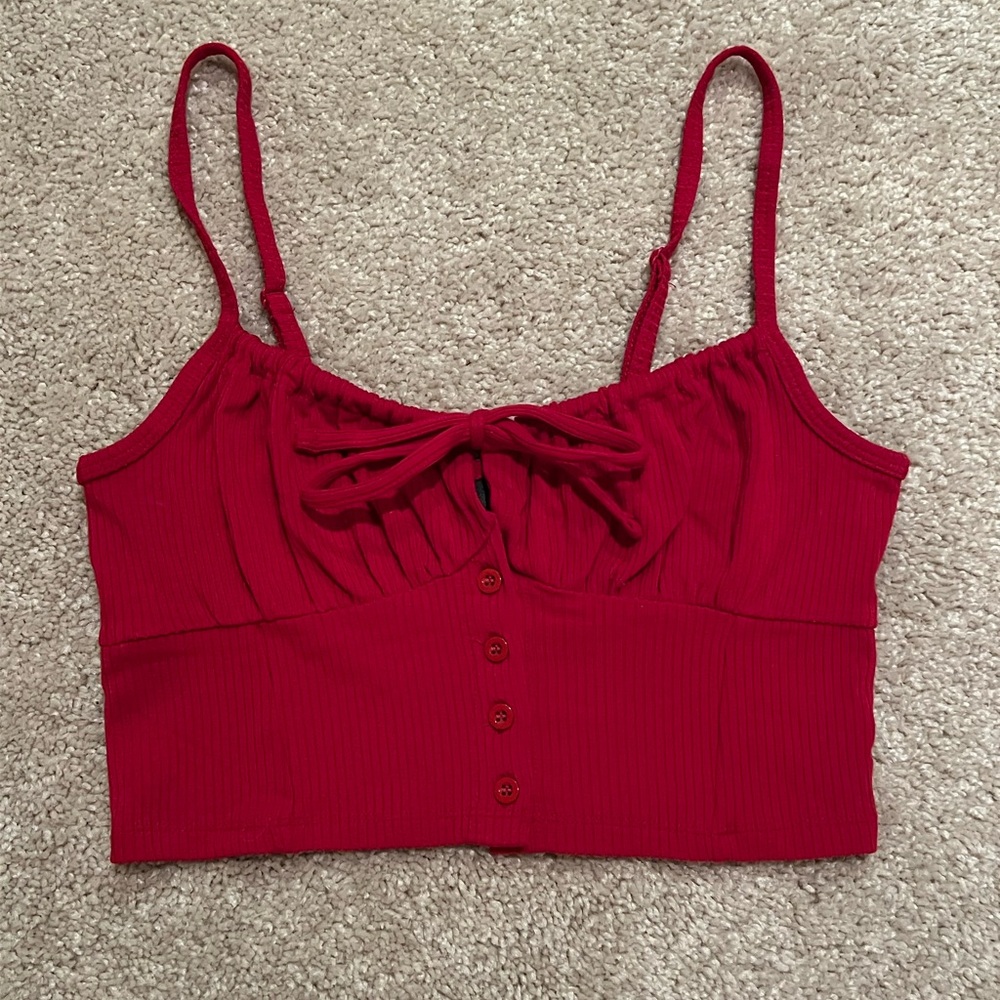 Garage red crop top